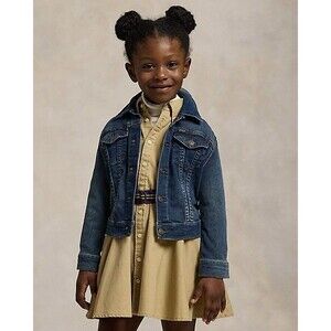 Authentic Polo by Ralph Lauren  Girls Stretch Denim Trucker Jacket Size 6